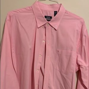 Izod pink long sleeve button down dress shirt. XL.  Excellent condition